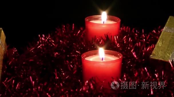 蜡烛和礼品盒视频