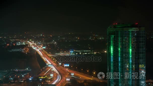 俄罗斯新西伯利亚市的新西伯利亚，俄罗斯2017 年 1 月 31 日 夜景