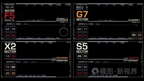 未来派控制数据屏幕界面视频