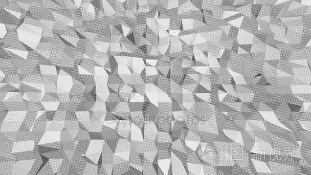 抽象的简单黑白低聚挥舞着 3d 表面作为独特的背景。灰色的几何振动环境或脉动背景卡通低聚流行时尚 3d 设计