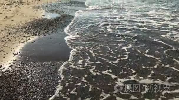 沙子和加利西亚语海滩和大海视频