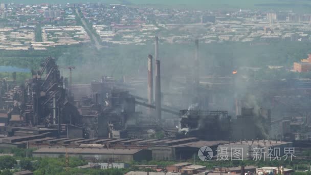 城市排放的工业企业的污染视频