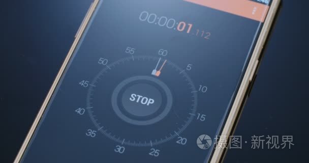 智能手机屏幕上的数字计时器视频