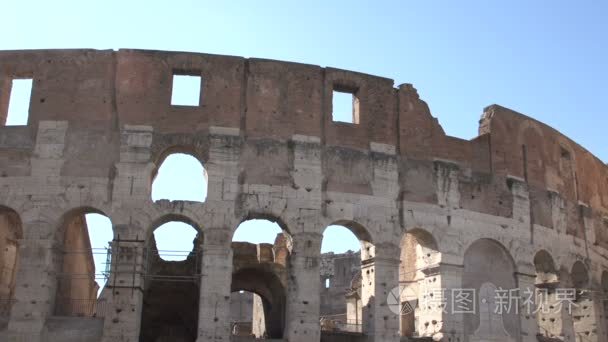 古罗马圆形竞技场的背面镜头视频