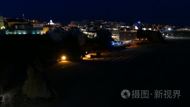 阿尔布费拉城市夜间景观视频