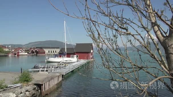 挪威峡湾湖景视频
