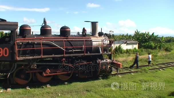 经典老蒸汽火车的视图视频