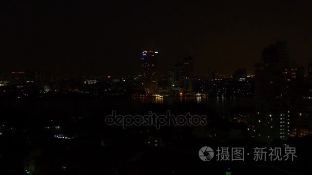 空中的曼谷城市的夜晚视频