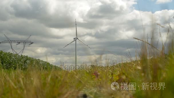 风力涡轮机绿色能源视频