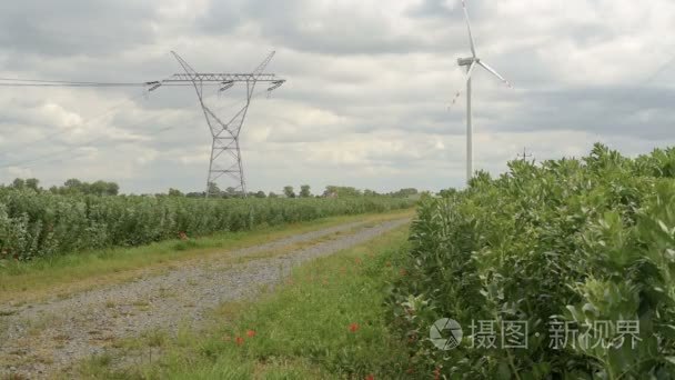 风力涡轮机绿色能源视频