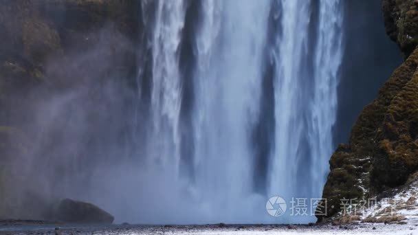 斯科加瀑布瀑布 （特写镜头），Skogar，南方地区，冰岛