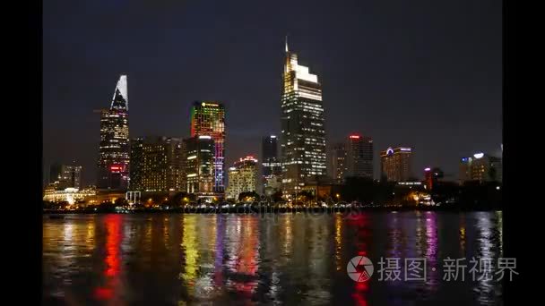 游戏中时光倒流城市夜景视频