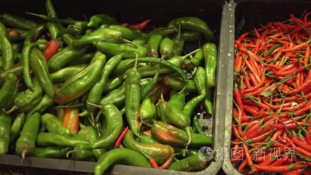 红辣椒卖在超市素材视频视频