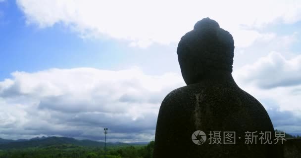 时间流逝的婆罗浮屠寺庙佛像视频