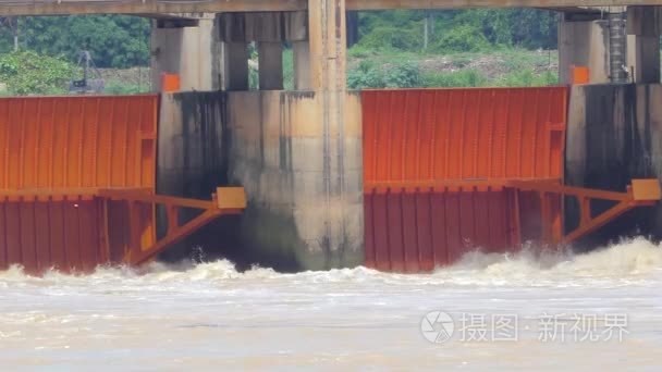 在湄南河大坝防洪闸门视频