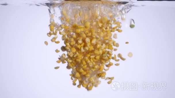 豌豆沸腾的水中视频