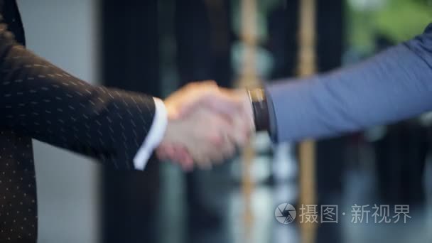 商务上展示其协议的两个男人的握手