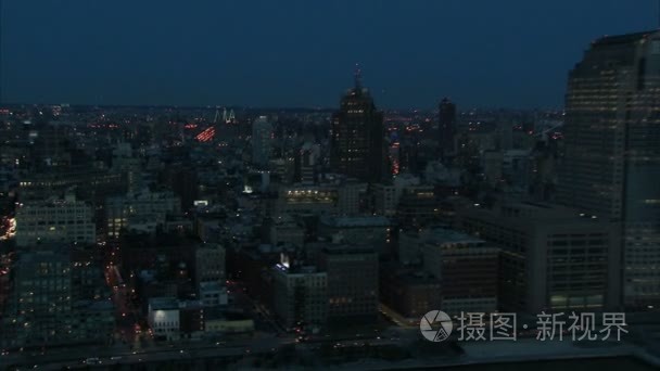 纽约市的黑夜缩放视频