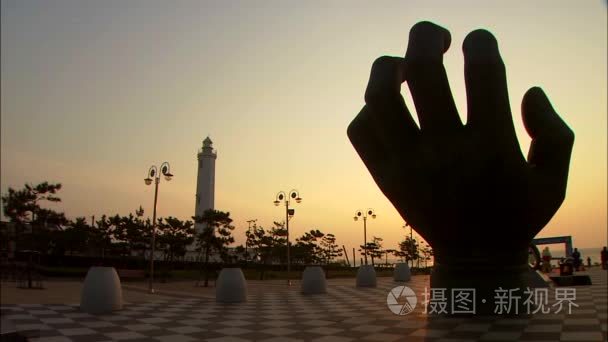 雕塑的手在浦项寺视频