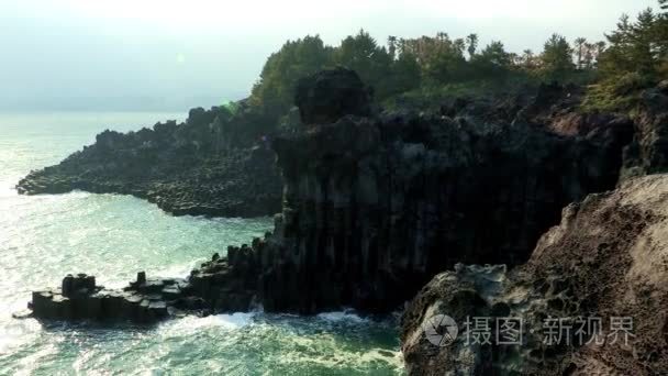 柱状节理的济洲岛视频