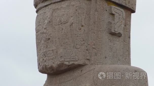 蒂瓦纳库在古代巨石庞塞视频