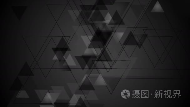 科技黑色视频动画与三角形