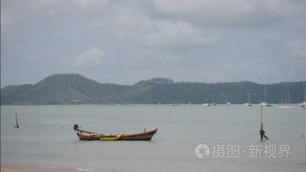 小木船在亚洲港口视频