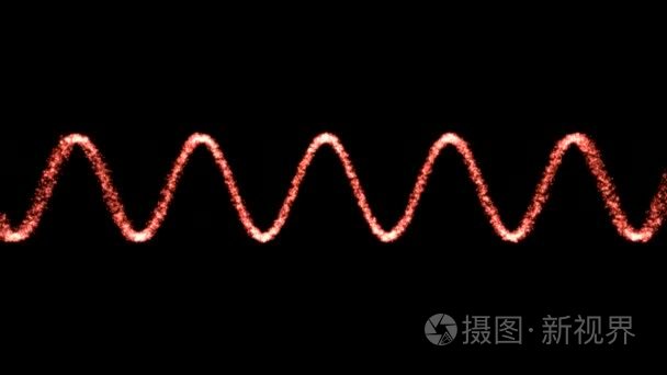 抽象的音频声波粒子动画循环红