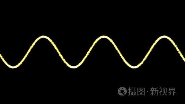 抽象的音频声波粒子动画-循环黄色