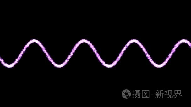 抽象的音频声波粒子动画-环紫色