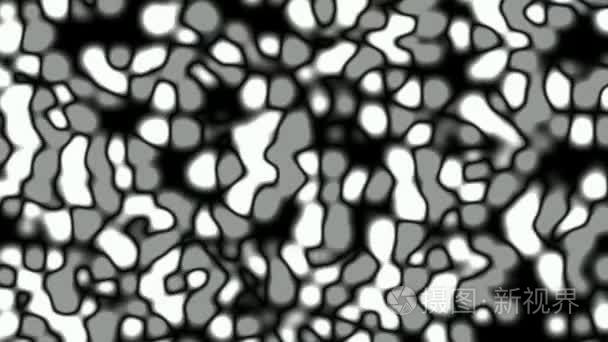 抽象发光的黑色和白色粒子背景。无缝环
