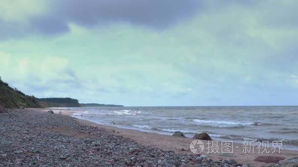 海风光与陡峭的海岸视频