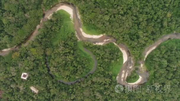 南美洲亚马逊雨林的鸟瞰图视频