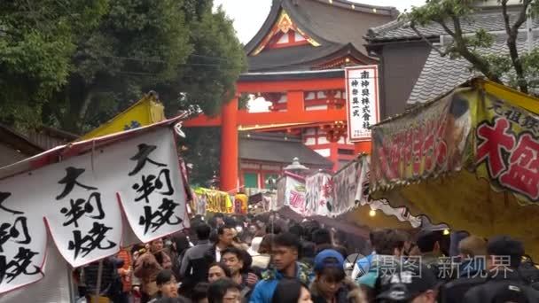 旧京都拥挤的街道视频