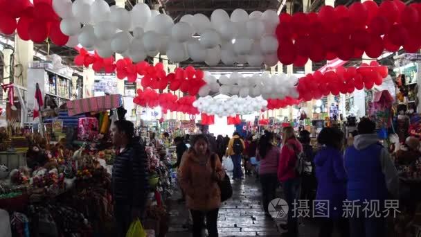 著名的圣佩德罗在库斯科的市场视频