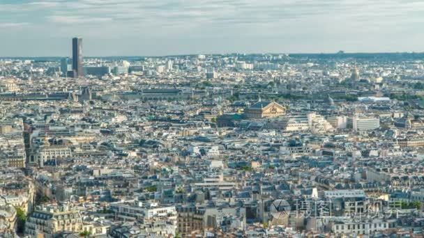 法国巴黎游戏中时光倒流的全景。顶视图从神圣的心大教堂的蒙马特尔圣心