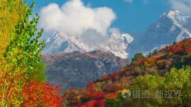 山延时秋天风景用彩林视频