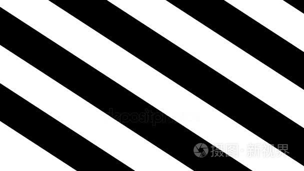 几何形状的黑线和白线形成一条隧道短视频