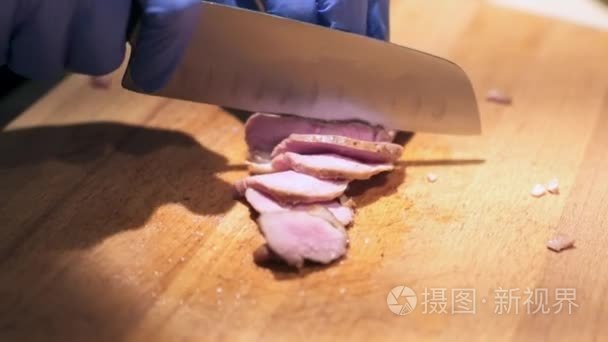 厨师切肉沙拉视频