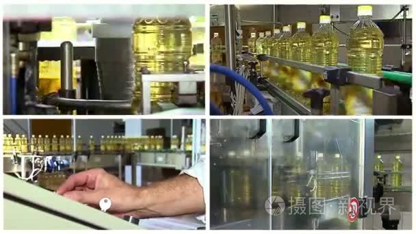 工厂生产的成品葵花籽油视频