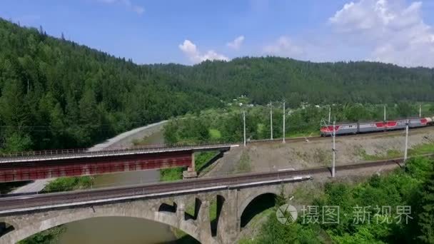 两个铁路桥梁视频