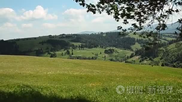 夏天山风景阿尔卑斯视频