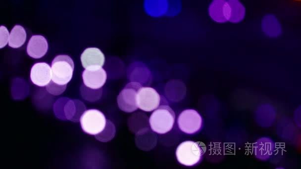 摇紫色夜景照明视频