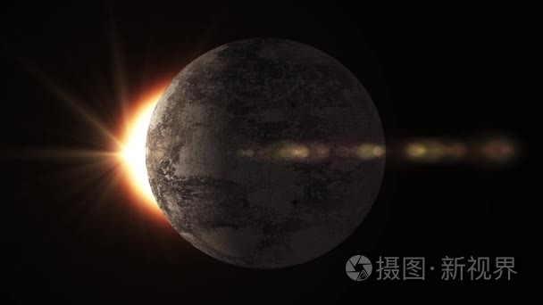 动画的行星的大气和太阳升起视频