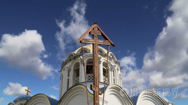 教会的神 Yasenevo，俄罗斯莫斯科，在母亲的保护。寺庙始建于 2009 年，费用从捐赠费