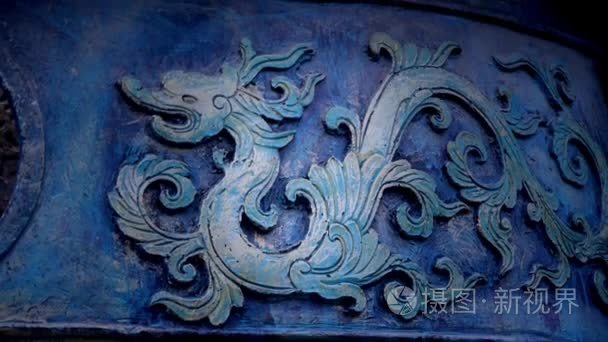 中国古典历史青铜龙的图案视频