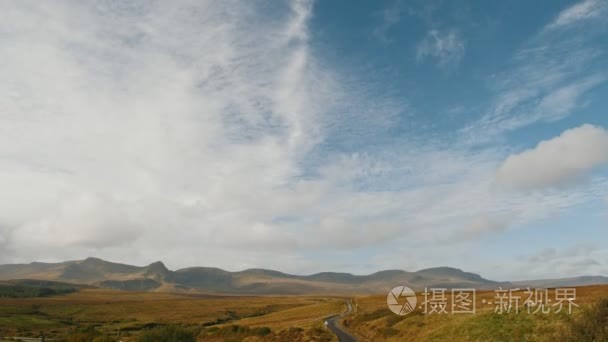 苏格兰高地景观山区绵羊群英国, 延时视频