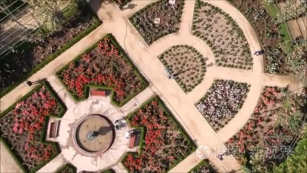 智利圣地亚哥玫瑰园鸟瞰图视频