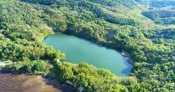 森林与空气环绕的湖泊视频