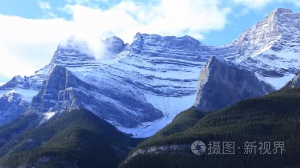 时差山风景在班夫国家公园  加拿大4k